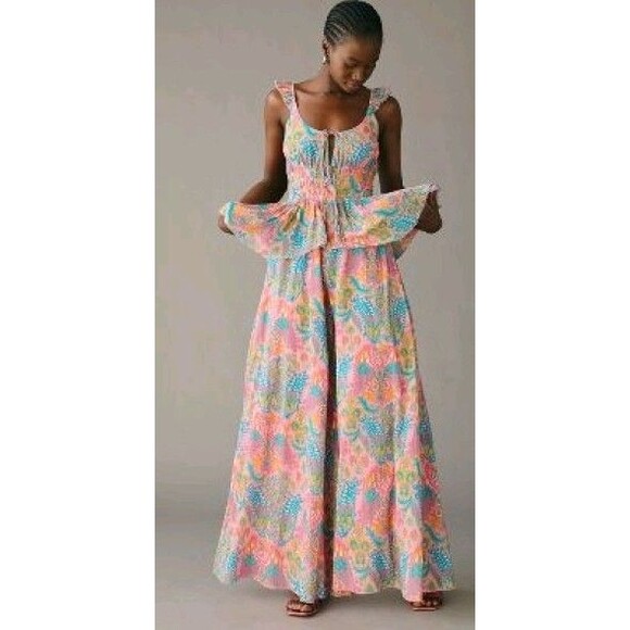 Love The Label Eva Jumpsuit Boho Festival Pink Vacation Resort Floral Small $395 - Picture 1 of 15